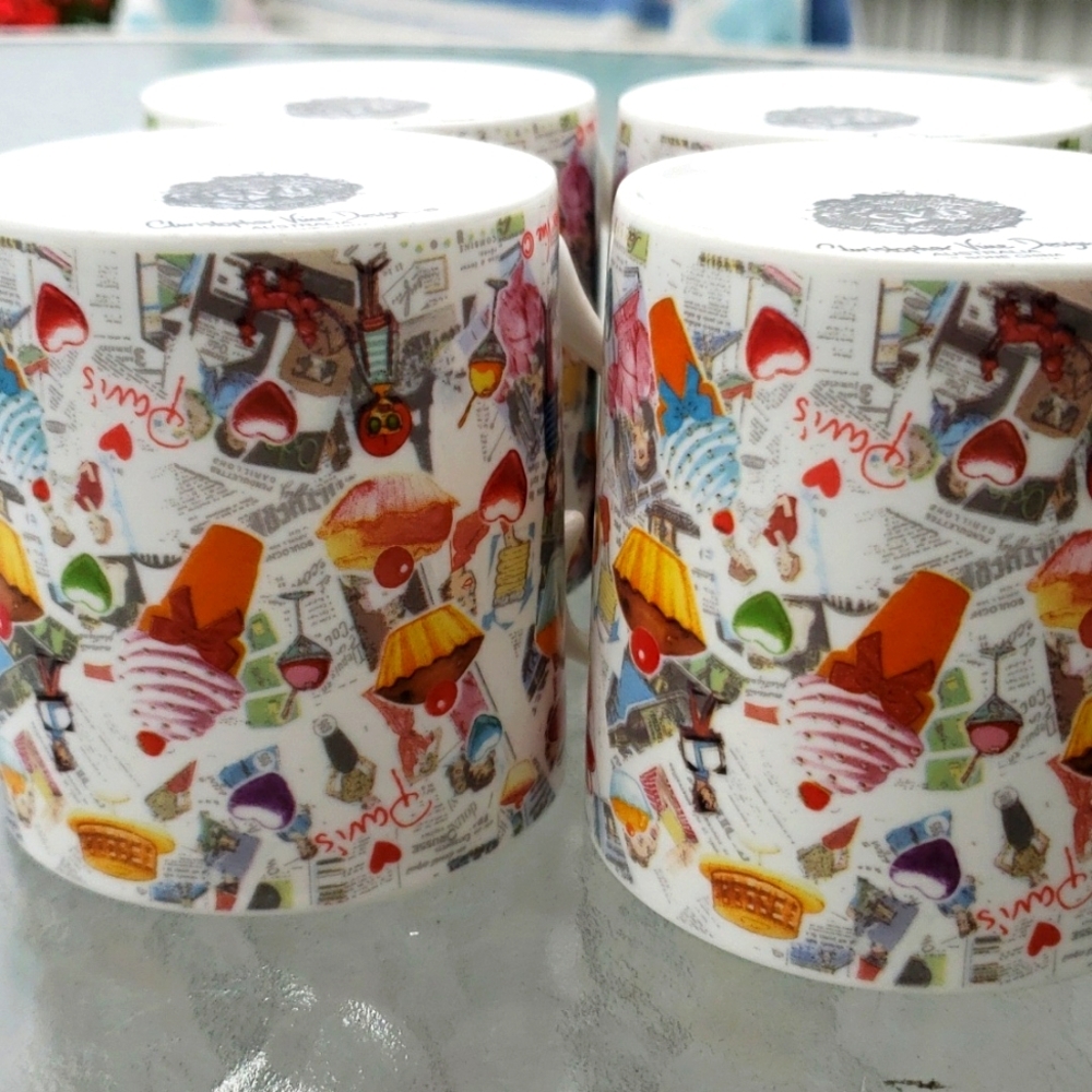 CHRISOPHER VINE Australia PARIS Porcelain Collectible Coffee Mugs, Set of 4 - Picture 11 of 16